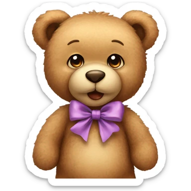 teddy bear with bow  sticker