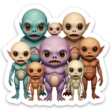 cinematic -  69 hieronymus bosch phantasmagorical mutated beings - human hybrids sticker