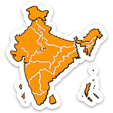 India map with saffron colour ( akhand Bharat ) sticker