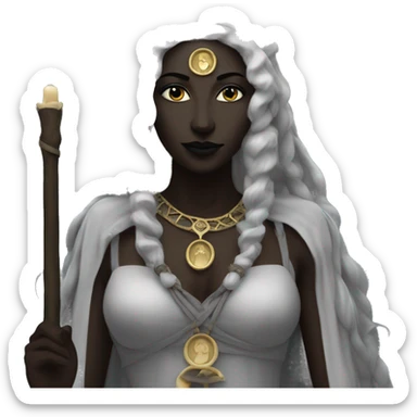 Hekate goddess of the night and magic- triple goddess black sticker