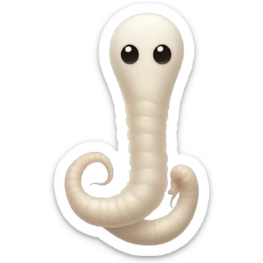 an intestinal worm, faceless, white rather small  sticker
