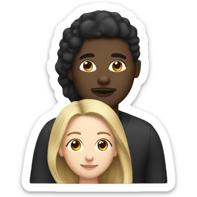 White woman and black man couple sticker