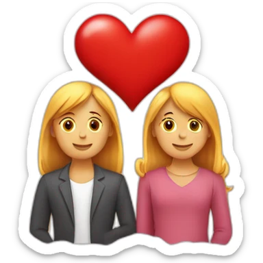 Cœur rouge avec 2 personne qui s’aime  sticker