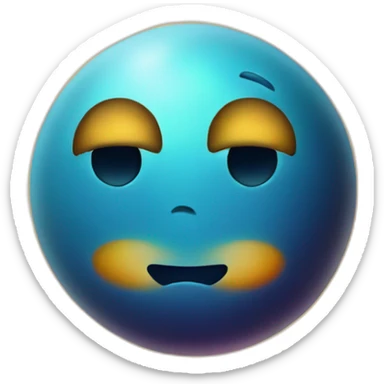 planet Sun with a cartoon young face with big calm eyes sticker