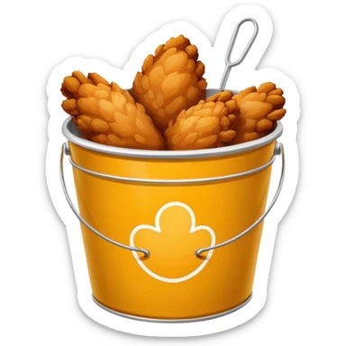 simple fried chicken bucket, minimal details emoji sticker