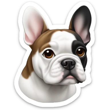 A black brown gray white French bulldog sticker
