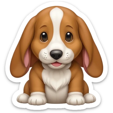 smile Basset Hound baby sticker