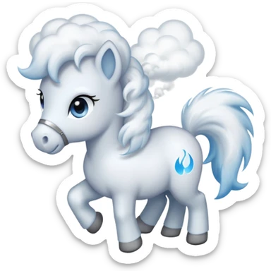 puffing pony emoji sticker