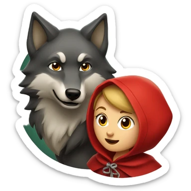 Red riding hood and Wolf  sticker