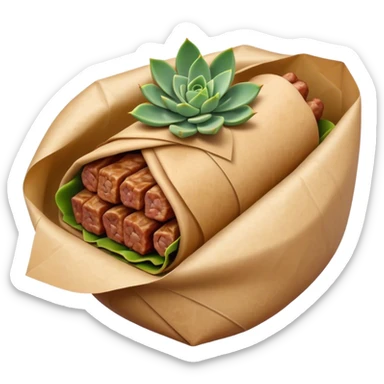 Gyros Cinematic Realistic Gyros Dish Emoji, depicted as succulent, spiced meat wrapped in paper for easy handling, rendered with lifelike textures and dynamic, warm lighting. sticker