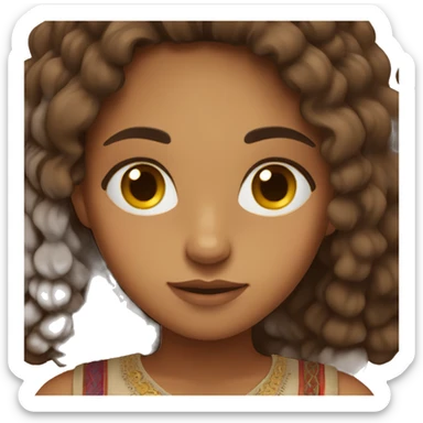 a half indian half english girl with freckles and brown eyes and thick brown hair  sticker