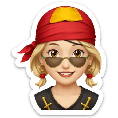 Creates a emoji for pirates girl sticker