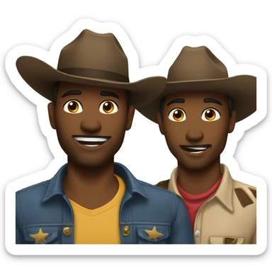 Gay couple cowboys  sticker