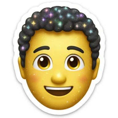 happy emoji glitter  sticker