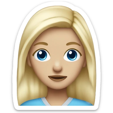 a blonde haired blue eyed girl with an eyepatch sticker