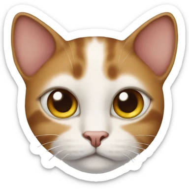 Bown cat with round eyes sticker
