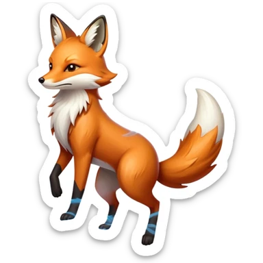 Base Animals: Fox + Storm Cloud
Types: Electric/Flying
Concept: A fox with a body made of storm clouds, lightning crackling through its multiple tails. It can condense or expand its form, becoming more solid for attacks or diffusing into mist to avoid damage. sticker