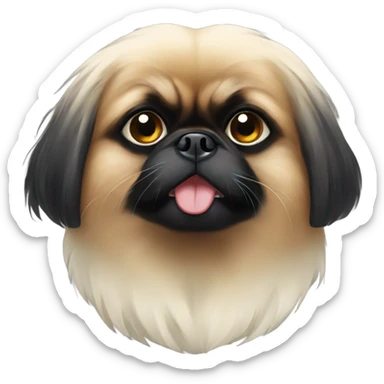 Black pekingese sticker
