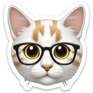 Cat with specs sticker