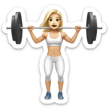 white girl doing barbell back squats  sticker