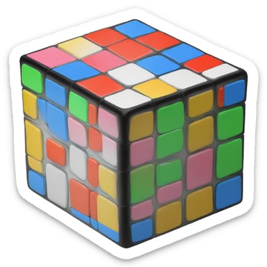 a perfect rubix cube with completed sides sticker
