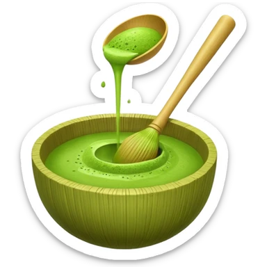 batidor bambu con bol de matcha sticker