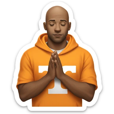 bald guy with Tennessee Volunteers Hoodie praying  sticker
