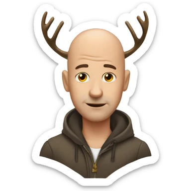 bald mad with a deer sticker