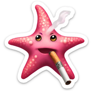 Pink star fish smoking  sticker