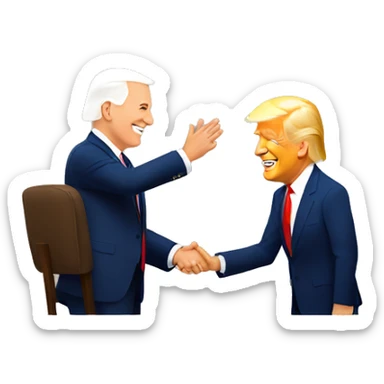 donald trump high fiving joe biden sticker