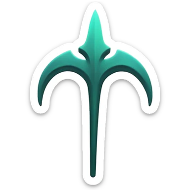 trident on gradient dusk background sticker