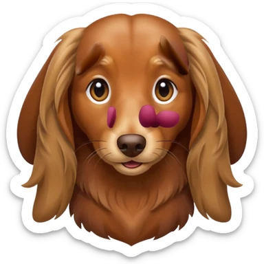 Long hair weiner dog  sticker