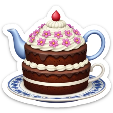 Tea and cake sticker
