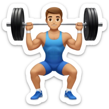 tanned guy clean and jerk exercise sticker