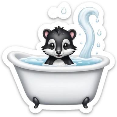 Skunk taking a bath sticker