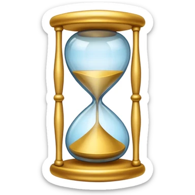hourglass morphing fading into checkmark  sticker