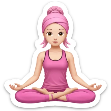 yoga girl /wearing pink cloth sticker