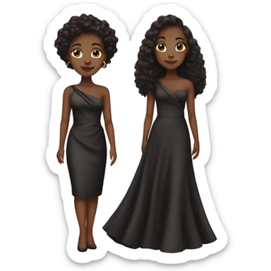 brown skin black  girl in elegant dress sticker