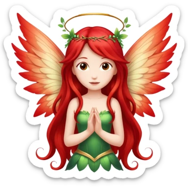 big-wings-rose-beautiful-fairy-red-long-hair sticker