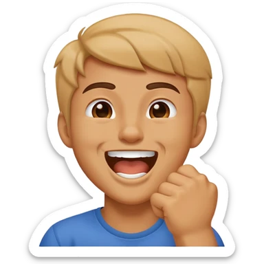 Laughing with fist over mouth ￼ sticker