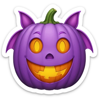 Purple bat pumpkin cute sticker