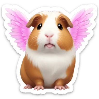 Kawaii Guinea pig with pink angel wings sticker