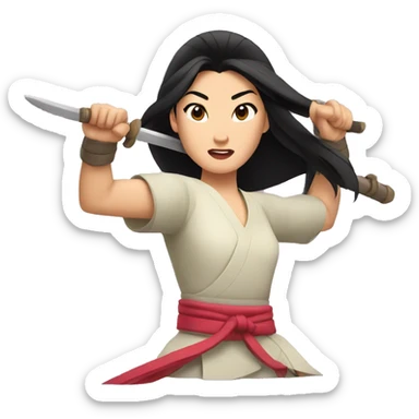 Mulan fighting  sticker
