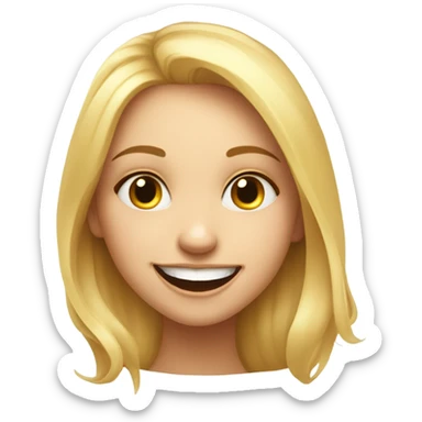 happy blonde girl portrait kiss face sticker