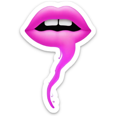 Neon pink lips smoke and release smoke sticker