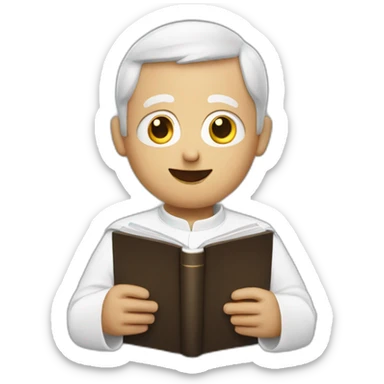 Priest holding a book, truly shocked face sticker