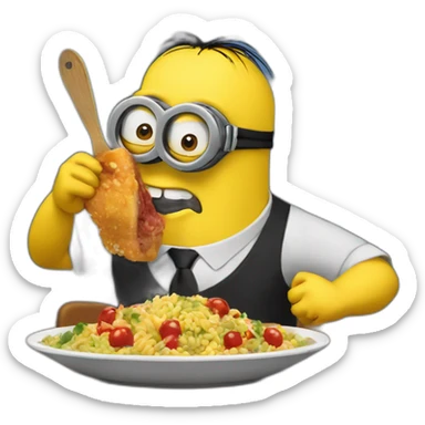 Minion eating trump for dinner sticker