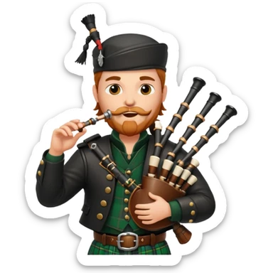 Warrior playing bagpipes chugging whiskey sticker