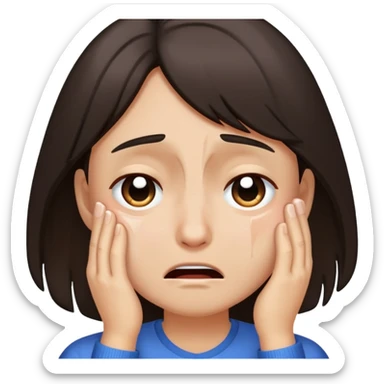 Crying darker hair sticker