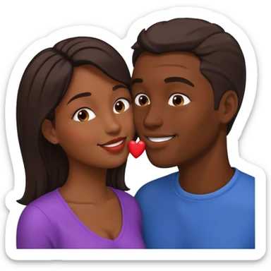 What man black woman kissing sticker
